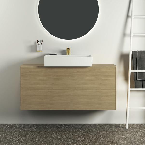 Ideal Standard Zahnputzbecher Conca Cube eckig Brushed Gold – Wandhängend, Glas, Messing