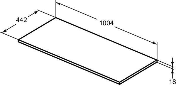 Ideal Standard Holzkonsole Connect Air für US 600 mm, 604x442x18 mm, Eiche grau Dekor & Weiß matt