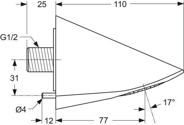 IDEAL STANDARD Ceraplus Kopfbrause vandalensicher 77 mm Ausladung Chrom