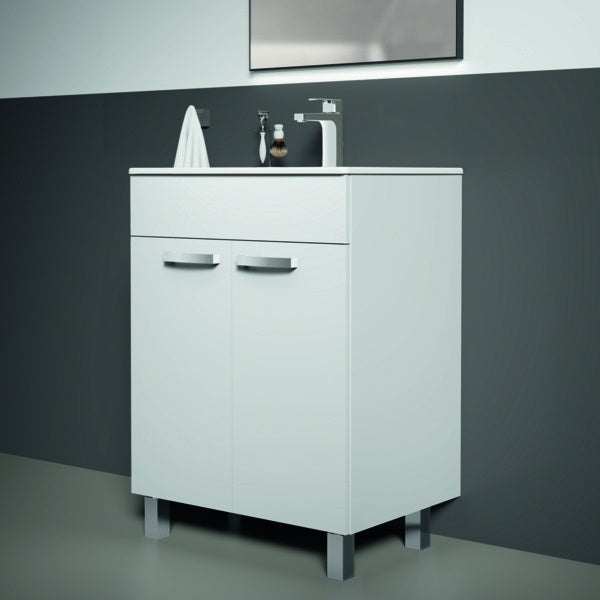 Ideal Standard Eurovit Stand-Waschtischunterschrank 60 cm, 2 Türen, Hochglanz Weiß