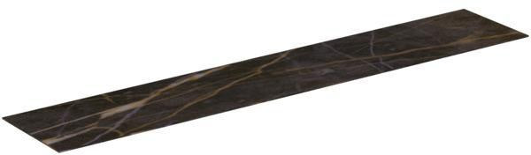 Ideal Standard Waschtischplatte Conca aus Keramik 1987x373x6 mm in Marmor Noir Desir