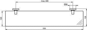 Ideal Standard IOM Glasablage 520 mm satiniertes Glas mit verchromtem Messingrahmen
