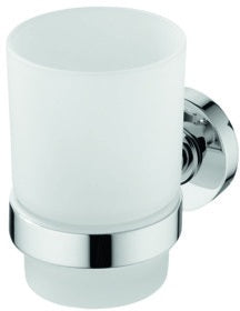 Ideal Standard IOM Zahnputzbecher aus satiniertem Glas mit Chrom-Halterung, wandhängend