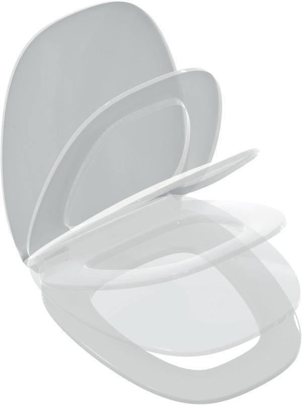 Ideal Standard WC-Sitz Dea Softclosing – Duroplast, Weiß glänzend, Edelstahl-Scharniere