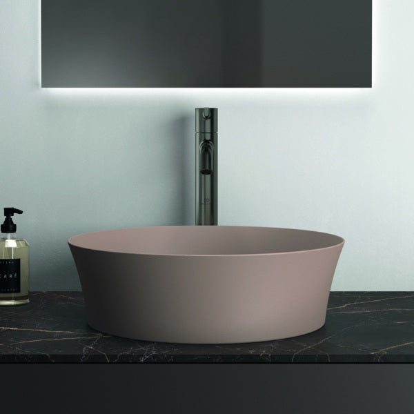 Ideal Standard Ipalyss Aufsatzwaschbecken 400x400mm Schwarz ohne Hahnloch ohne Überlauf