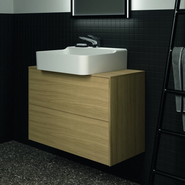Ideal Standard Conca Waschtischunterschrank Eiche hell 802 mm – 2 Auszüge, Push-Open, wandhängend