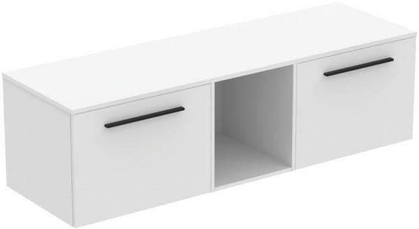 Ideal Standard i.life B Möbel-Set 160 cm – 2 Auszüge, 1 offenes Fach, Gr. Schwarz Weiß matt