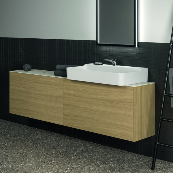 Ideal Standard Conca Waschtischunterschrank 1985 mm, 2 Auszüge, Anthrazit, wandhängend, ohne Platte