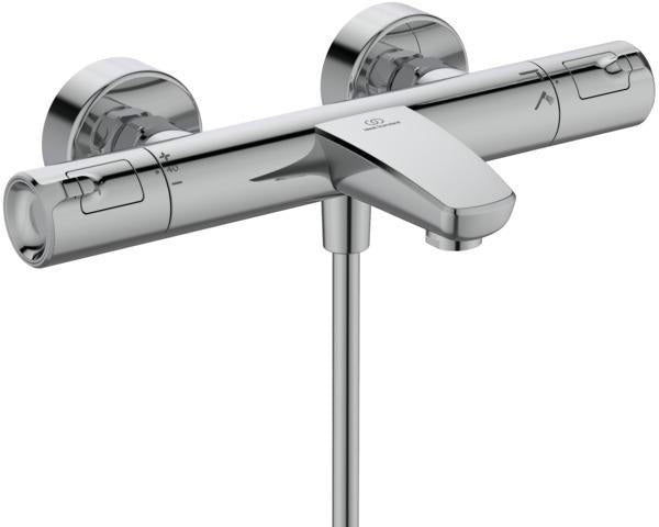 Ideal Standard Badethermostat AP Ceratherm T50 mit Handbrauseset Chrom – Thermostatische Wandarmatur