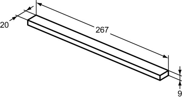 Ideal Standard i.life Möbelgriff 267 mm Schwarz matt für Unterschränke