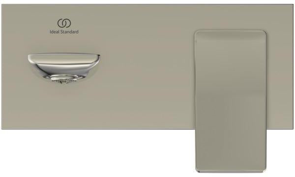 Ideal Standard Conca Wand-Waschtischarmatur BS2 in Brushed Gold, 180 mm Ausladung, eckige Rosette
