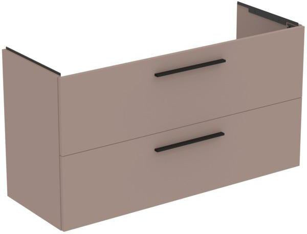 Ideal Standard i.life A Waschtischset 1240 mm mit Unterschrank und schwarzem Griff, Weiß Matt