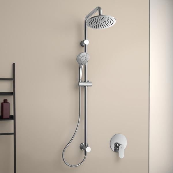 Ideal Standard Idealrain Duschsystem für UP-Armatur, Chrom, Thermostat, 3 Strahlarten
