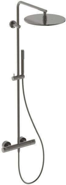 Ideal Standard Duschsystem Ceratherm T125 mit Badethermostat und Regenbrause in Brushed Gold