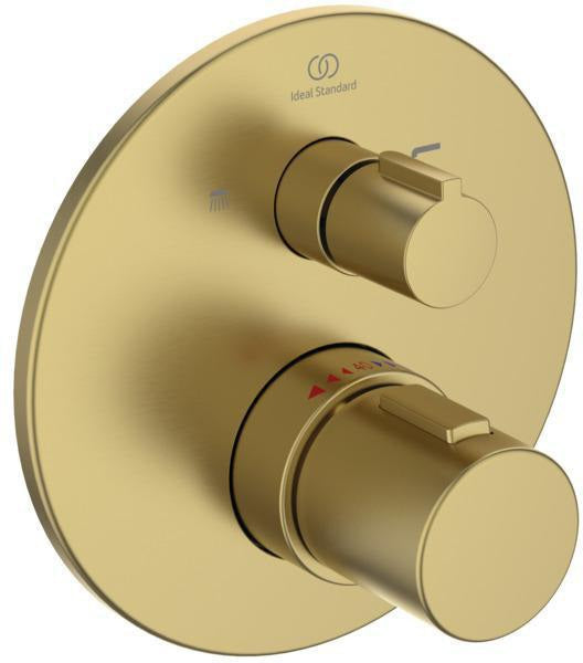 Ideal Standard Badethermostat UP Ceratherm T100, BS2, DIN EN 1717, Brushed Gold