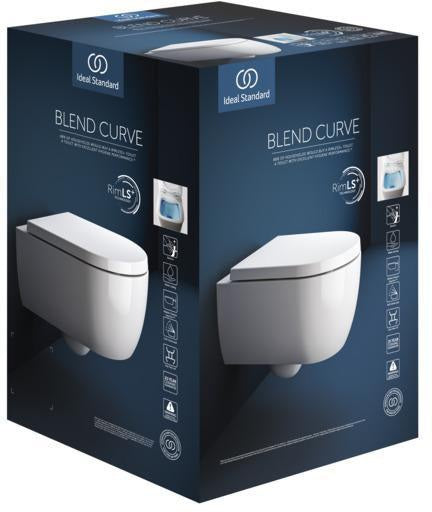 Ideal Standard Blend Curve Wand-WC-Paket randlos mit SoftClosing WC-Sitz 360x540x375mm Weiß