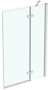 Ideal Standard i.life Duschwand mit Tür 400/600 mm rechts, Silber – Badewannen-Duschwand aus Sicherheitsglas