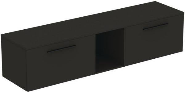 Ideal Standard i.life B Möbel-Set 200 cm – 2 Auszüge, 1 offenes Fach, Gr. Schwarz/Weiß matt