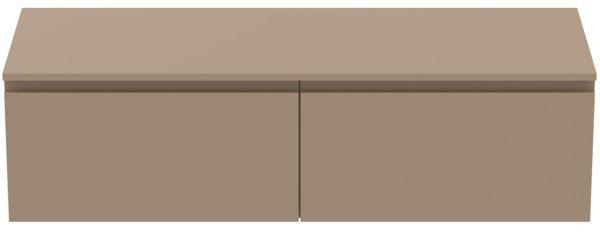Ideal Standard Finesse Waschtischunterschrank 1402 mm mit 2 Softclose-Auszügen in Greige matt