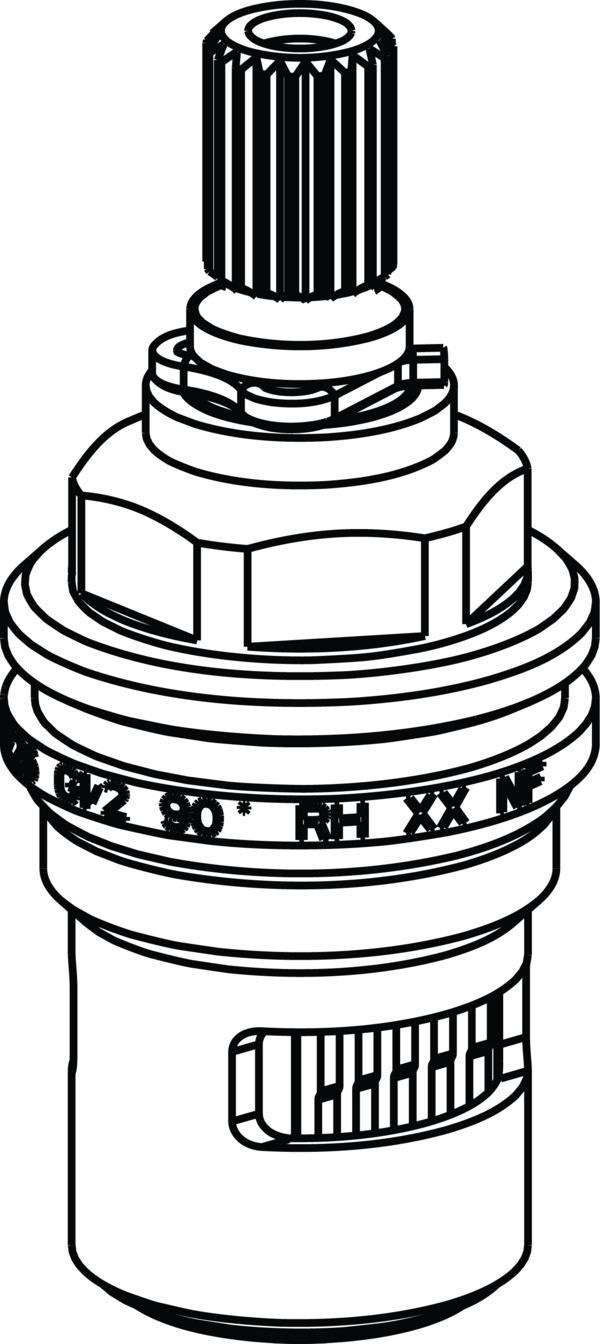 Ideal Standard IS Keramik Oberteil G1/2 90Grad 8X20 LH – Kartuschen-Oberteil für Armaturen