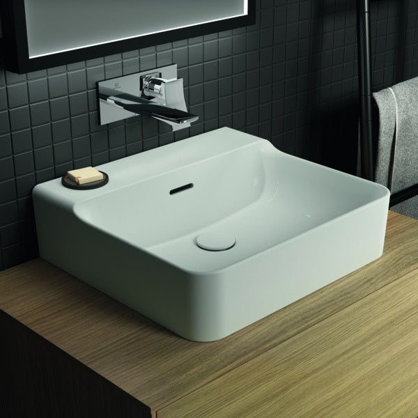Ideal Standard Conca Aufsatzwaschtisch 500x450x165mm Weiß ohne Hahnloch mit Überlauf