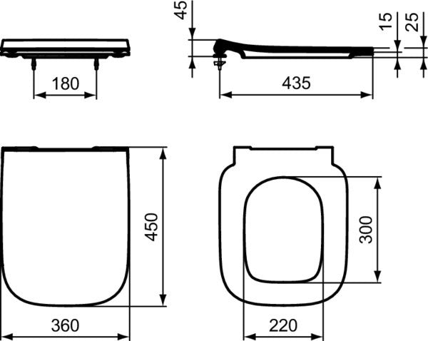 Ideal Standard i.life A WC-Sitz Sandwich Softclosing Weiß mit Absenkautomatik