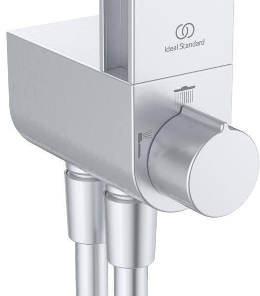Ideal Standard Duschsystem Ceratwist Alu+ mit 2 Ablagen, Kopf- und Handbrause, Aluminium