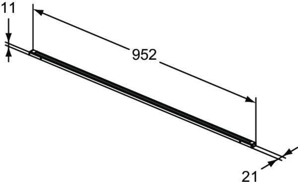Ideal Standard LED-Schubladenleuchte Conca, 552 mm, anthrazit matt, Aluminium