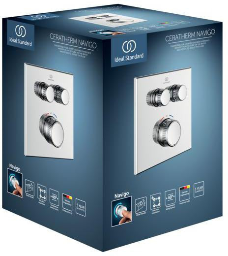 Ideal Standard Ceratherm Navigo 2 Brausethermostat Unterputz Eckig Chrom mit DICHT-FIX