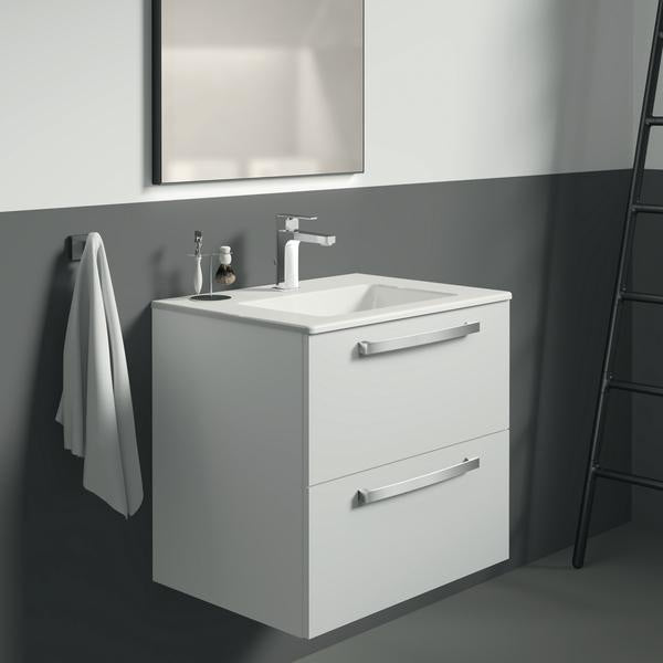 Ideal Standard Cerafine D Waschtischarmatur, Einhandhebelmischer mit Kaltstart-Funktion, Chrom, 120 mm Ausladung