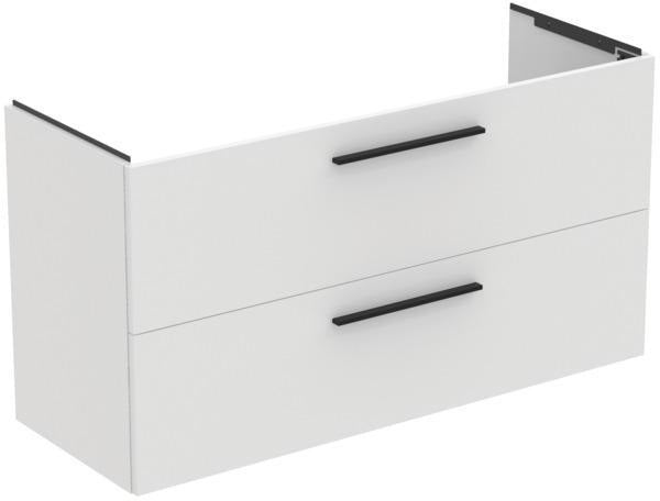 Ideal Standard i.life A Waschtischset 1240 mm mit Unterschrank und schwarzem Griff, Weiß Matt