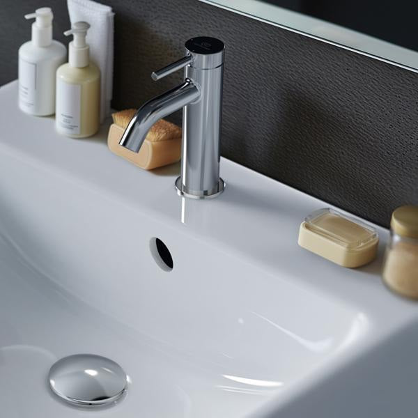 Ideal Standard Ceraline Nuovo Waschtischarmatur 105 mm mit Push-Open-Ventil und BlueStart Chrom