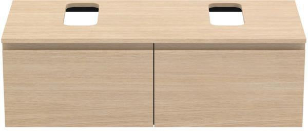 Ideal Standard Finesse Waschtischunterschrank 1202 mm mit 2 Softclose-Auszügen, Greige matt
