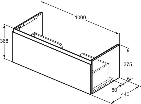 Ideal Standard Finesse Möbelwaschtischunterschrank 1000 mm mit Softclose-Auszug in Greige matt