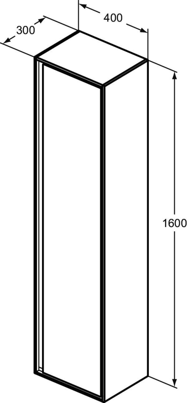 Ideal Standard Hochschrank Connect Air 1600 mm, 1 Tür, weiß glänzend/matt, links/rechts