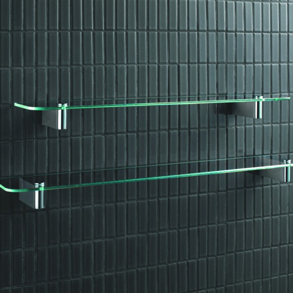 Ideal Standard Connect Glasablage 600 mm, Chrom – Klare Glasablage mit verdeckter Befestigung