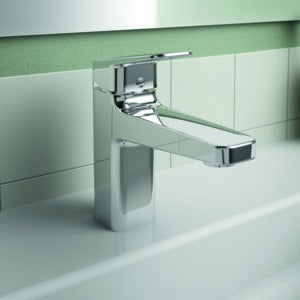 Ideal Standard Ceraplan Waschtischarmatur H90 mit Ablaufgarnitur, Ausladung 124 mm, Chrom