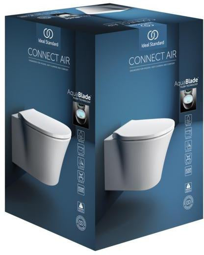 Ideal Standard Wand-T-WC-Kombipaket Connect Air mit AQUABLADE und Softclosing, 365x540mm, Weiß