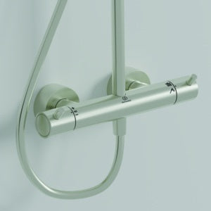 Ideal Standard Ceratherm T125 Duschsystem mit Badethermostat, Pin-Griffen und 300 mm Regenbrause in Chrom