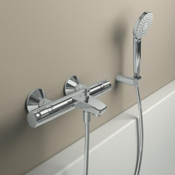 Ideal Standard Badethermostat AP Ceratherm T25, Ausladung 158 mm, Chrom – mit Verbrühschutz