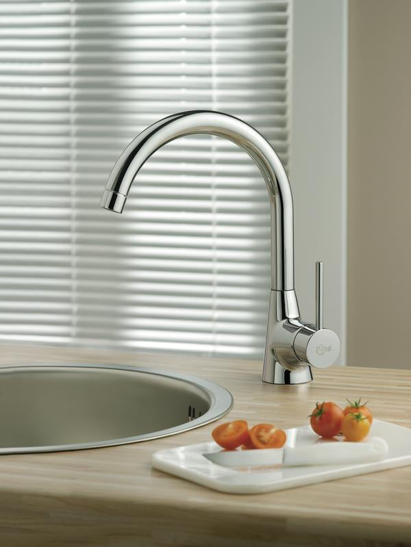 Ideal Standard Nora Küchenarmatur für Vorfenstermontage, Chrom, einhebel, einklappbar