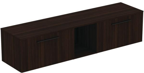 Ideal Standard i.life B Möbel-Set 200 cm – 2 Auszüge, 1 offenes Fach, Gr. Schwarz/Weiß matt