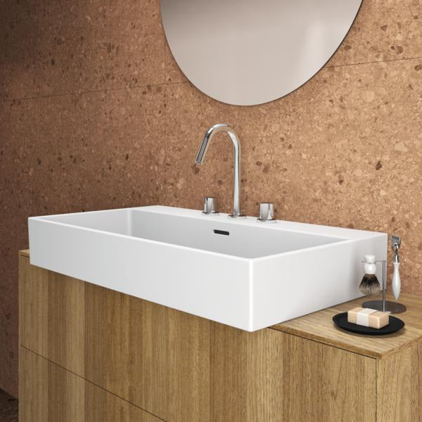 Ideal Standard Joy 3-Loch Waschtischarmatur in Brushed Gold mit Ablaufgarnitur, 127 mm Ausladung