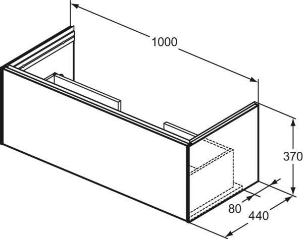 Ideal Standard Conca Möbelwaschtischunterschrank 600 mm, 1 Auszug, Weiß matt