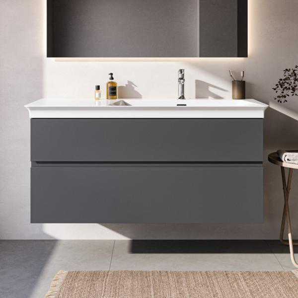 Ideal Standard Möbelwaschtisch La Dolce Vita 1260 mm, 1 Hahnloch, Überlauf, Ablage links, Weiß