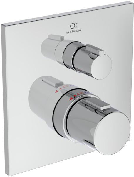 Ideal Standard Ceratherm C100 Armaturen-Bundle UP eckig Chrom – Brausethermostat-Set