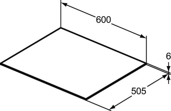 Ideal Standard Conca Waschtischplatte aus Keramik 602x505x6 mm in Marmor Calacatta