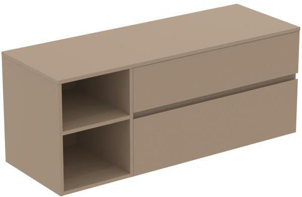 Ideal Standard Finesse Waschtischunterschrank 1402 mm, 2 Auszüge, Greige matt
