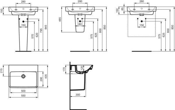 Ideal Standard i.life B Waschtisch 1020x540x160 mm Weiß, ohne Hahnloch, mit Überlauf