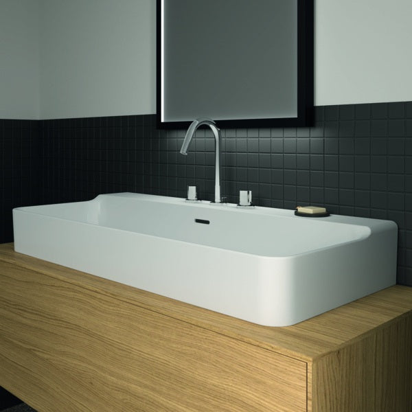 Ideal Standard Conca Aufsatzwaschtisch 1000x450x165mm, 3 Hahnlöcher, mit Überlauf, Weiß